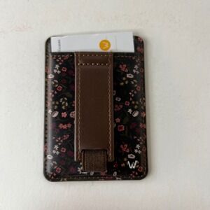 Walli Cases Twilight Blossom Magnetic Wallet For Phone Brown Pink Floral